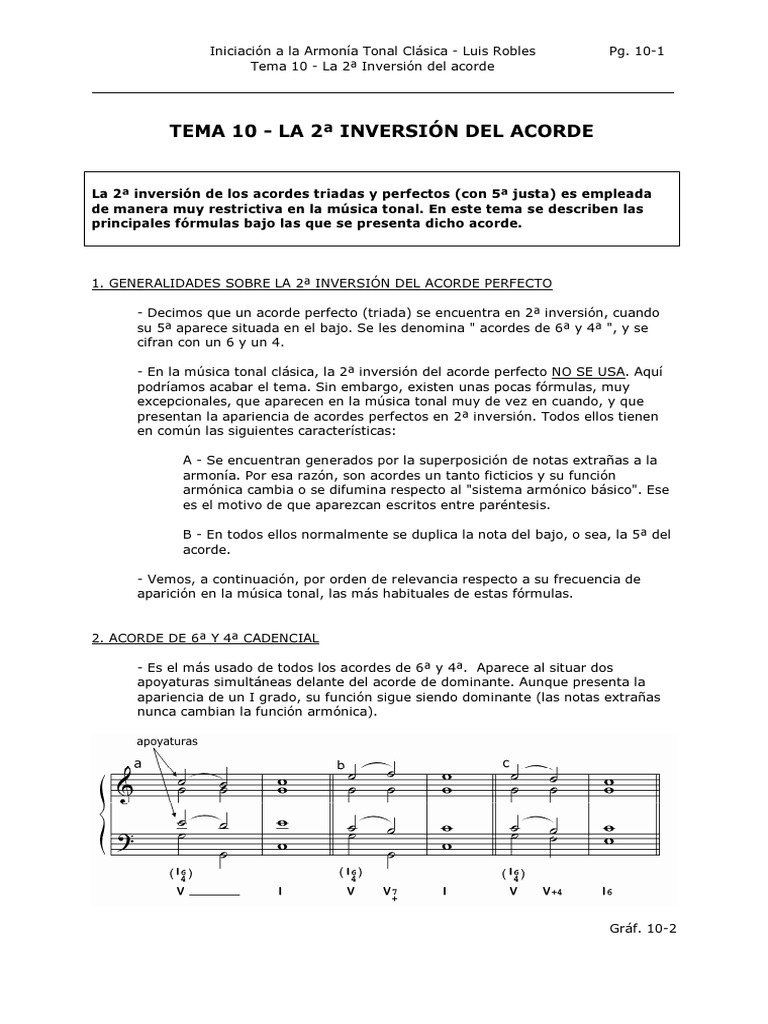 Segunda Inversión de Acordes Perfectos | PDF | Acorde (Música) | Armonía