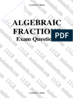 Algebraic Fractions Exam Questions