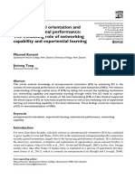 Entrepreneurial Orientation and SME International Performance The Mediating Role of Networking Capability and Experiential Learning
