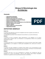 Code D'ethique & Déontologie Des Architectes