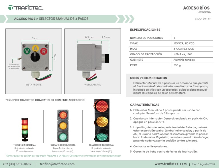 Sw-3p-Selector Manual 3 Pasos-Ft | PDF | Semáforo