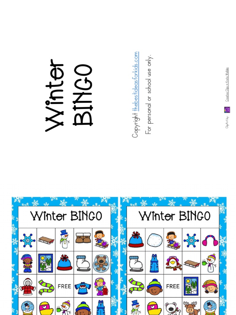 Winter Bingo Cards The Best Ideas For Kids | PDF