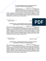 Autorización y Consentimiento para La Realización de Fotografías y Públicación de Imágenes