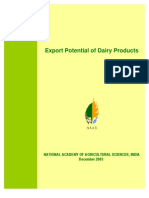 Export Potential of Dairy Products