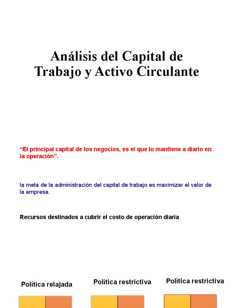 Análisis Del Capital de Trabajo | PDF | Capital de trabajo | Economía