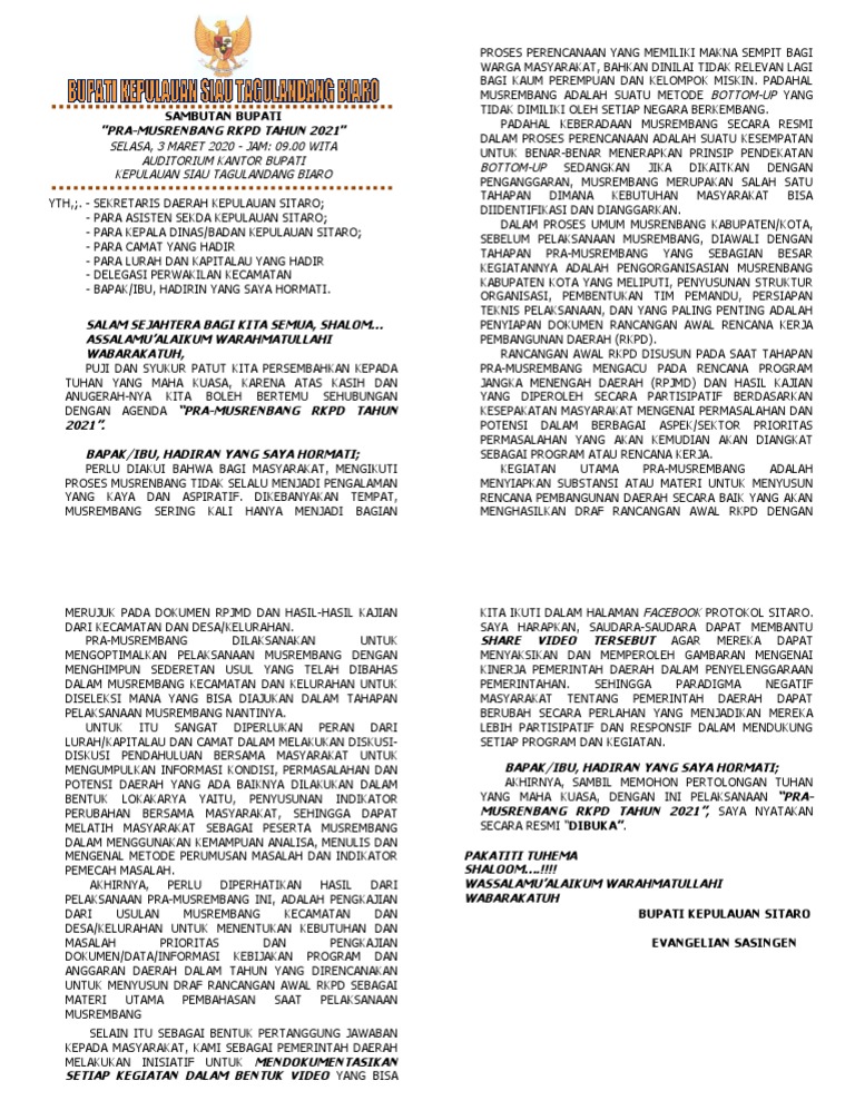 Sambutan pra musrembang edit pdf