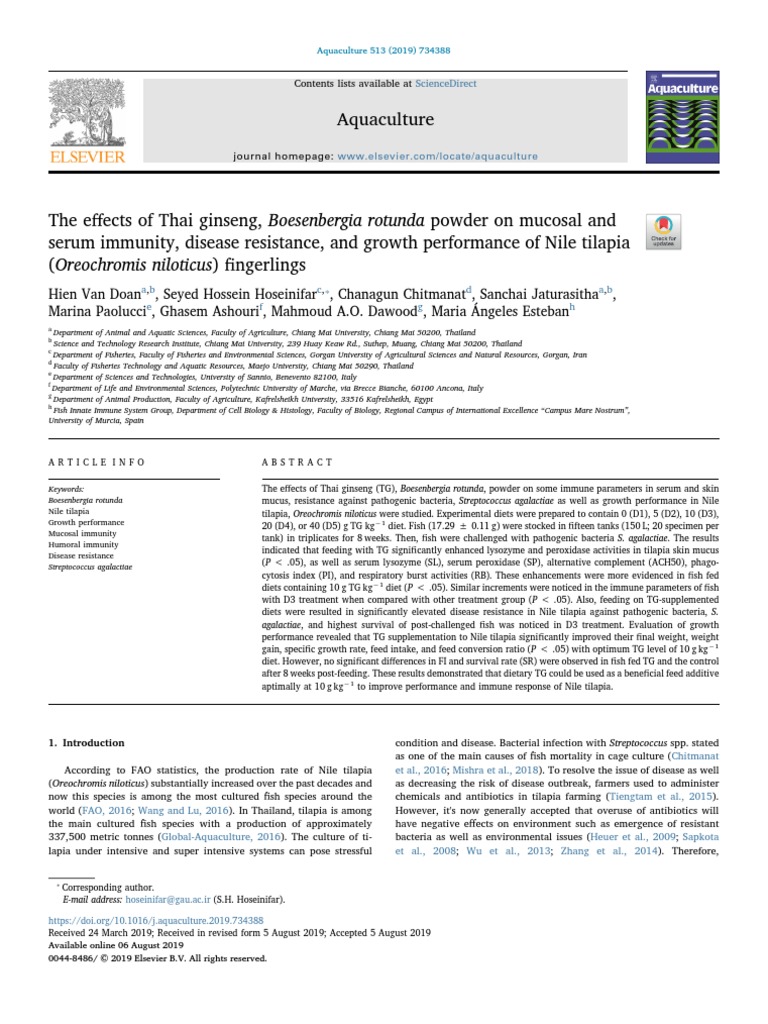 Aquaculture Sciencedirect Download Free PDF Immune System Flour