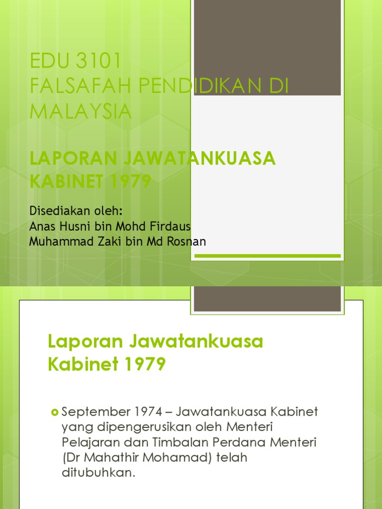 Laporan Jawatankuasa Kabinet 1979