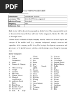 Task Brief INDIVIDUAL WRITTEN ASSESSMENT