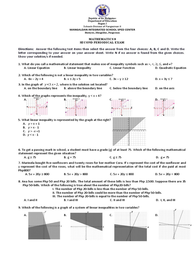 Second Periodic Exam Pdf Logic Mathematics