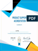 Product Support Accreditation - Certificate