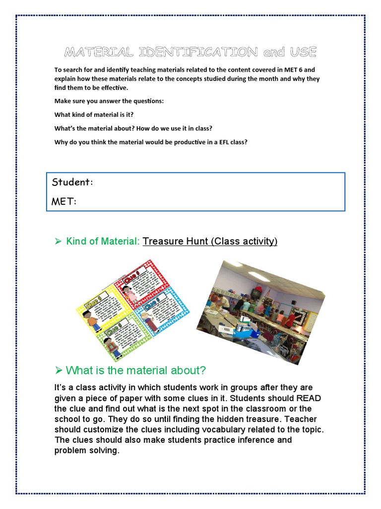 Effective EFL Treasure Hunt Activity | PDF