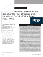 A Clinical Practice Guideline For The Use of Ankle-Foot Orthoses and Functional Electrical Stimulation Post-Stroke