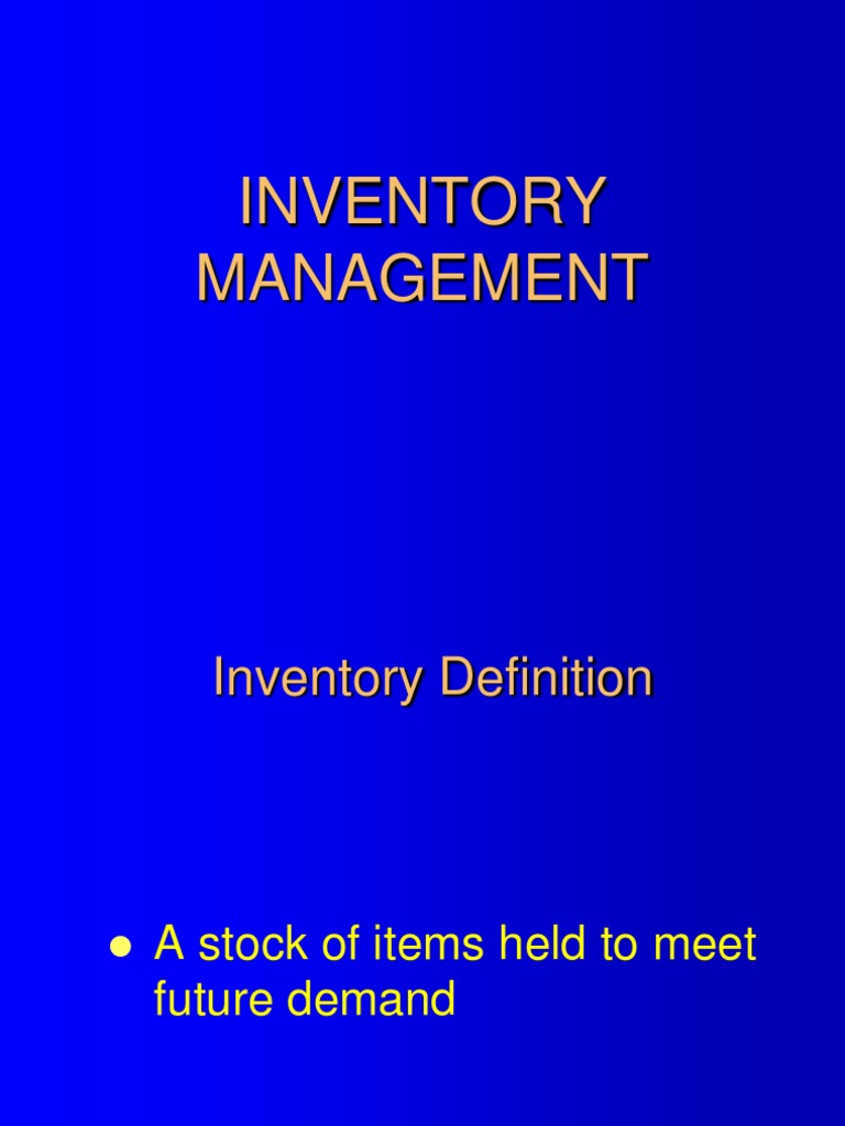 Inventory Management Essentials Guide | PDF | Operations Management ...