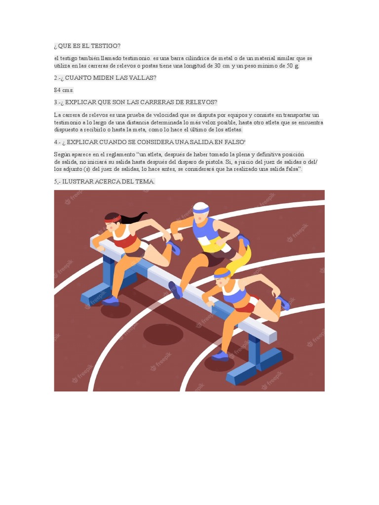 Definición del Testigo en Atletismo | PDF