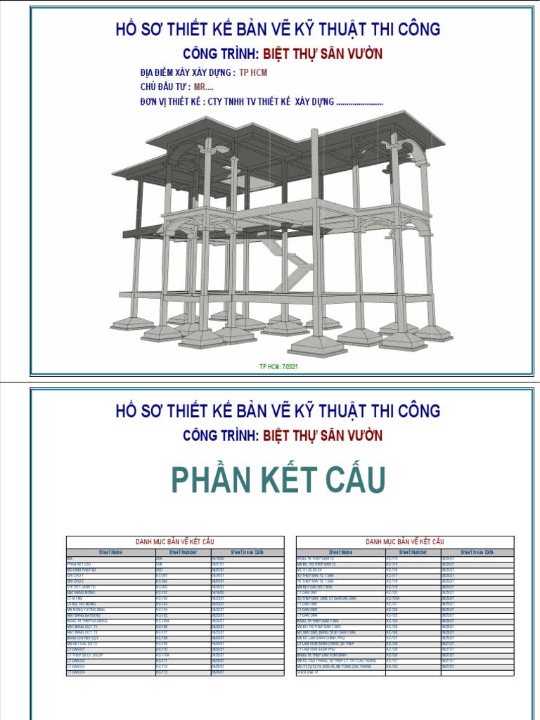 Hồ Sơ Thiết Kế Bản Vẽ Kỹ Thuật Thi Công | PDF