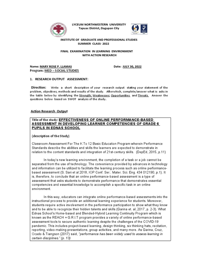 Igps Lewar Final Exam PDF Learning Critical Thinking