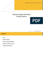 Solution Design Workshop : Quality System Document T053 Ver 6.1 Nov 25, 2008