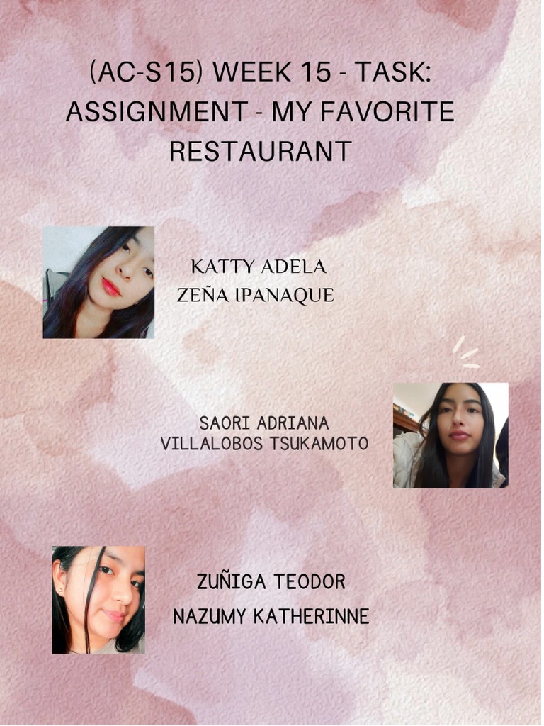 (AC-S15) Week 15 - Task Assignment - My Favorite Restaurant | PDF