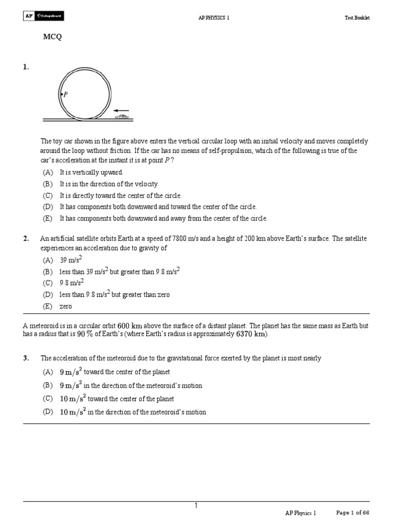 Circular Motion and Gravitation Exercises PDF Force Gravity