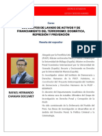 RESEÑA DEL EXPOSITOR - Curso LOS DELITOS DE LAVADO DE ACTIVOS Y DE FINANCIAMIENTO DEL TERRORISMO