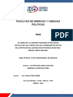 Tesis Derecho A Defensa Posesoria Extrajudicial San Juan Bautista, Victor Hugo Angulo Roldan y Clever Ruiz Peña