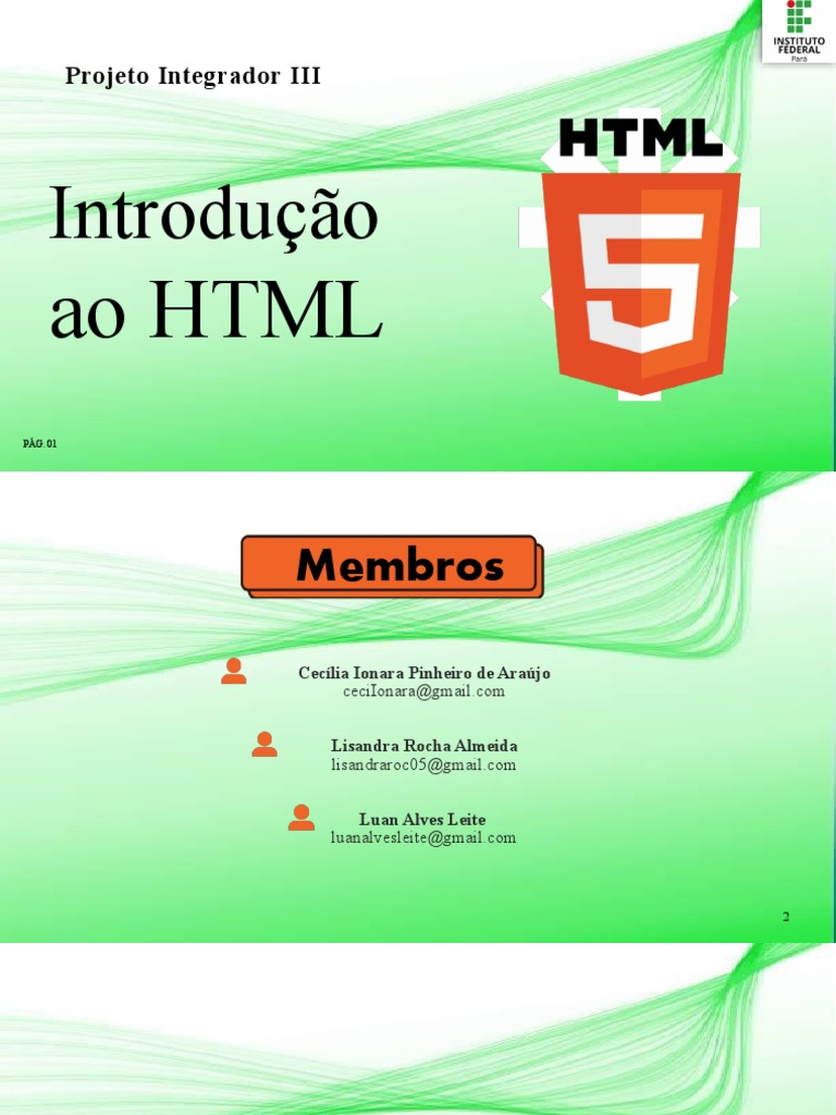 Introdução ao HTML - Projeto Integrador III | PDF | Negócios | Arte