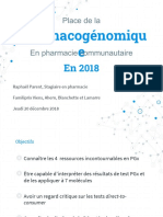 Place de La PGX en Pharmacie Communautaire en 2018