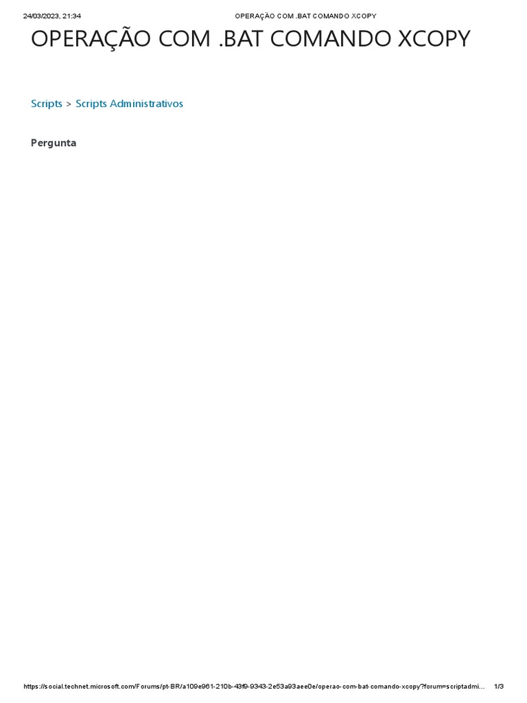 Backup com XCOPY em Script .BAT | PDF | Informática