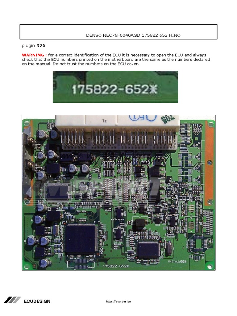 Denso Nec76f0040agd 175822-652 Hino | PDF | Electrical Connector
