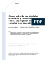 Agustín Salvia y EDUARDO CHAVEZ MOLINA (2016). Claves Sobre La Marginalidad Económica y La Movilidad Social. Segregación Urbana y Cam (...)