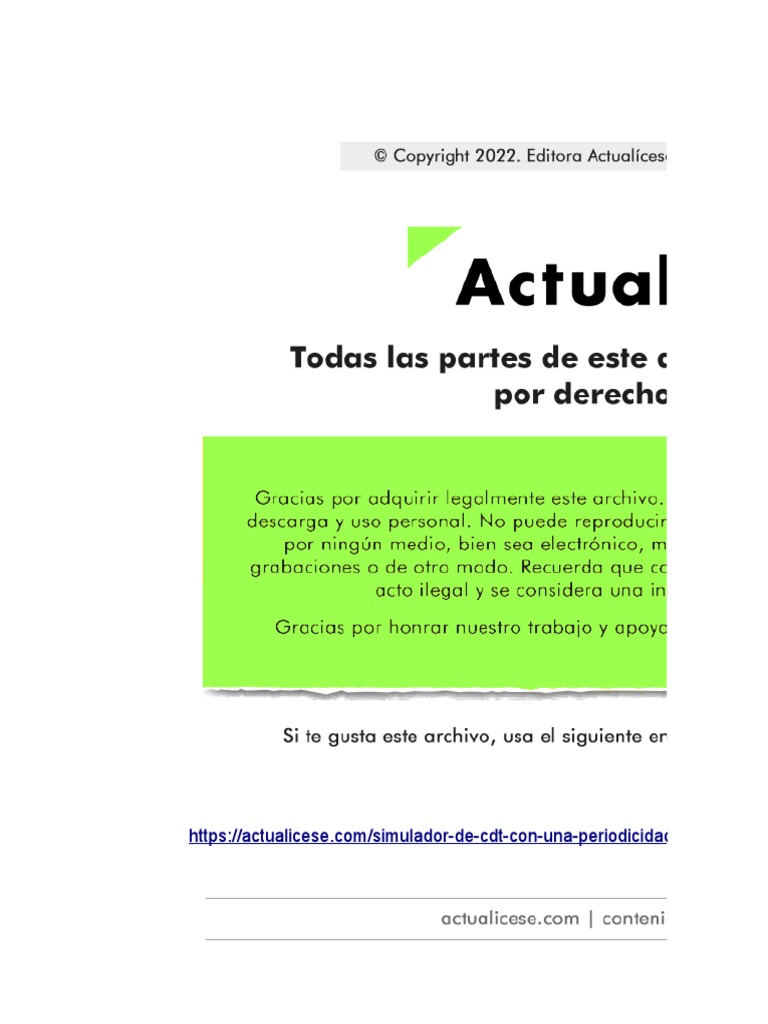 VA22 Simulador CDT PDF Finanzas personales Dinero