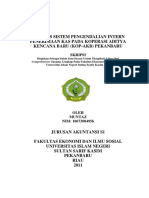 Analisis Sistem Pengendalian Intern Penerimaan Kas Pada Koperasi Aditya Kencana Baru (Kop-Akb) Pekanbaru