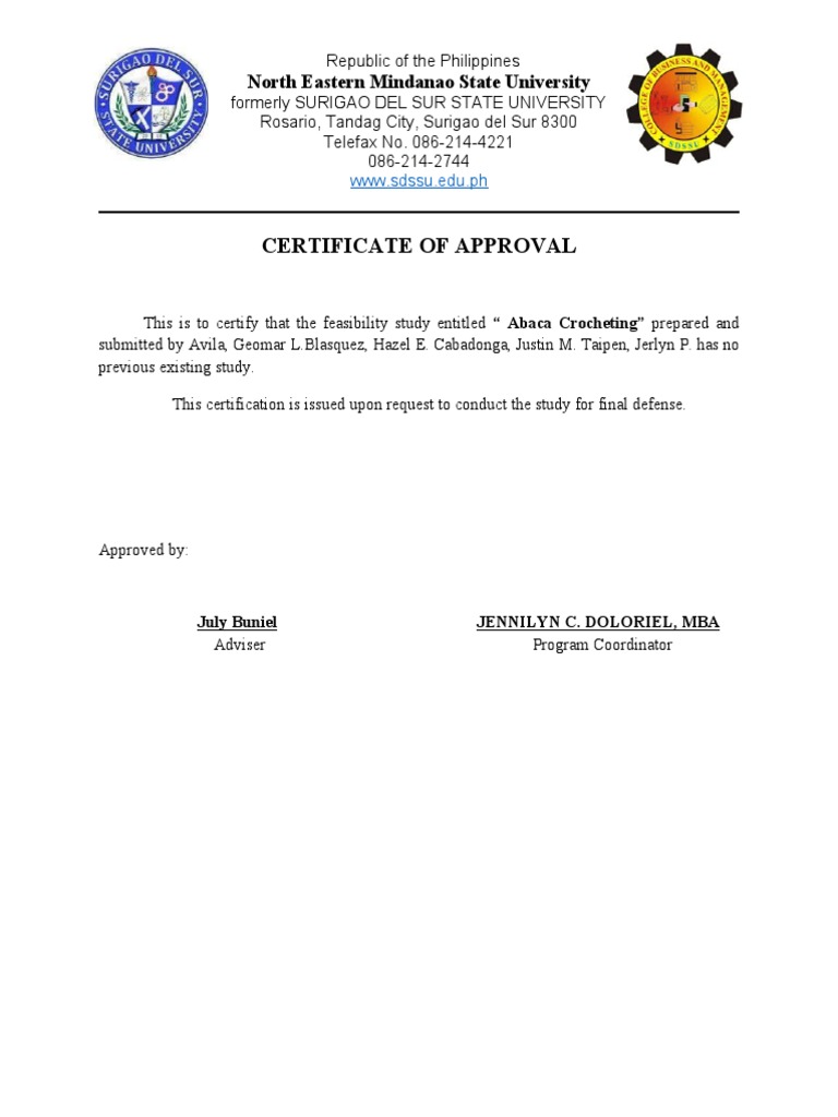 Certification Approval PDF