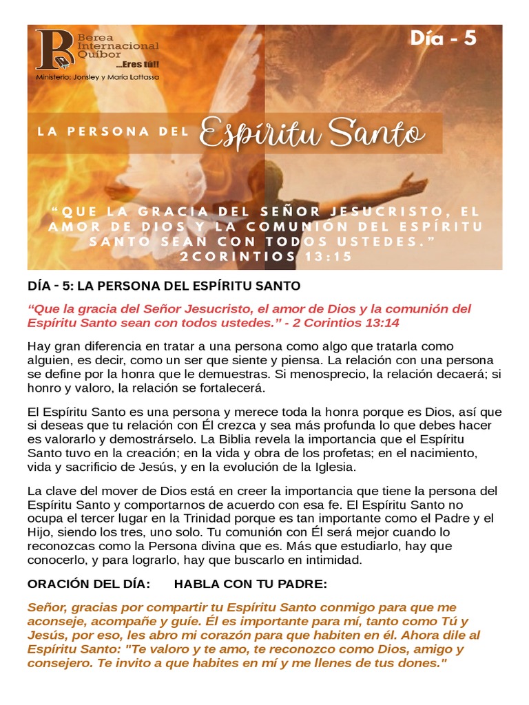 Importancia del Espíritu Santo en la Fe | PDF | espíritu Santo | eucaristía
