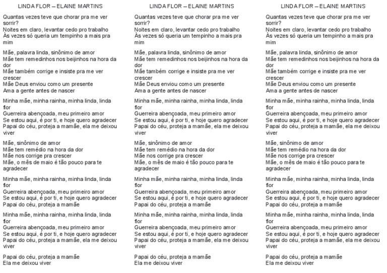 Linda Flor Letra PDF