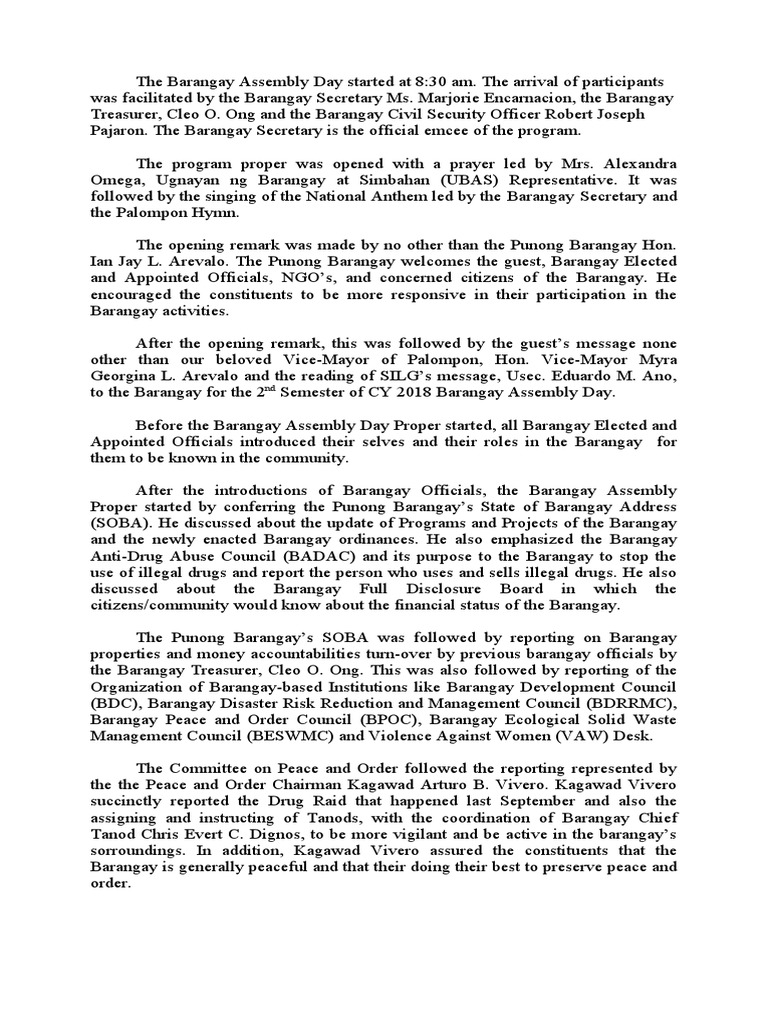 Assembly Minutes | PDF