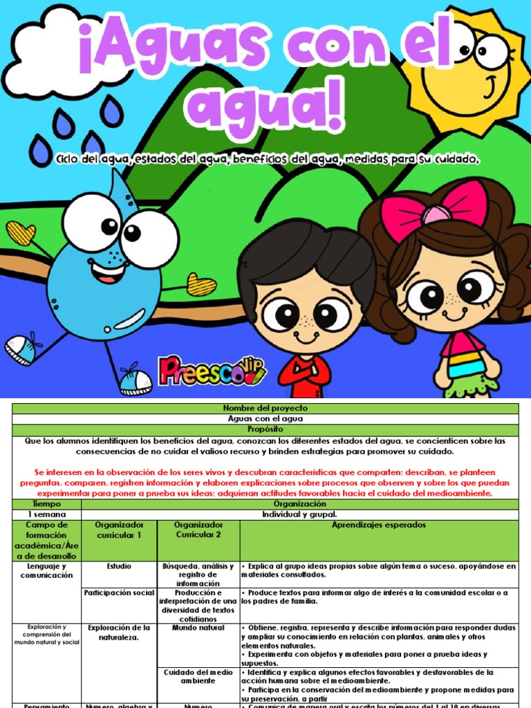 Proyecto de Cuidado del Agua Infantil | PDF | Agua | Entorno natural