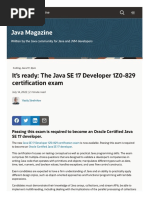 It's Ready - The Java SE 17 Developer 1Z0-829 Certification Exam