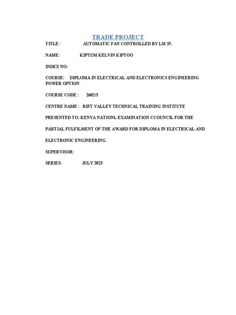 Automatic Fan Control System Design | PDF | Technology & Engineering