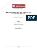 Trabajo de Investigación de Tipos de Rocas en Minas Cielo Abierto y Subterránea - Guillermo Muñoz