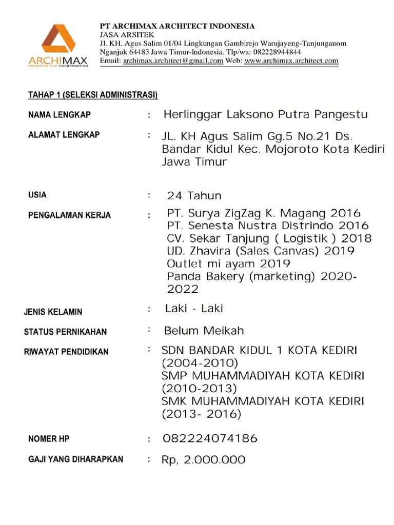 Form Tahap 1 | PDF