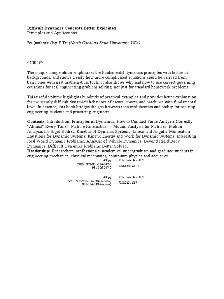 Difficult Dynamics 13029 Pdf