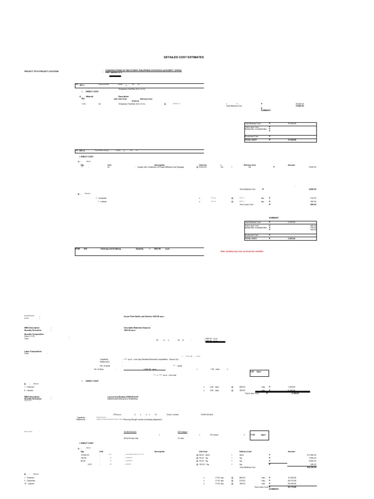 Cost Estimates DPWH 1 PDF