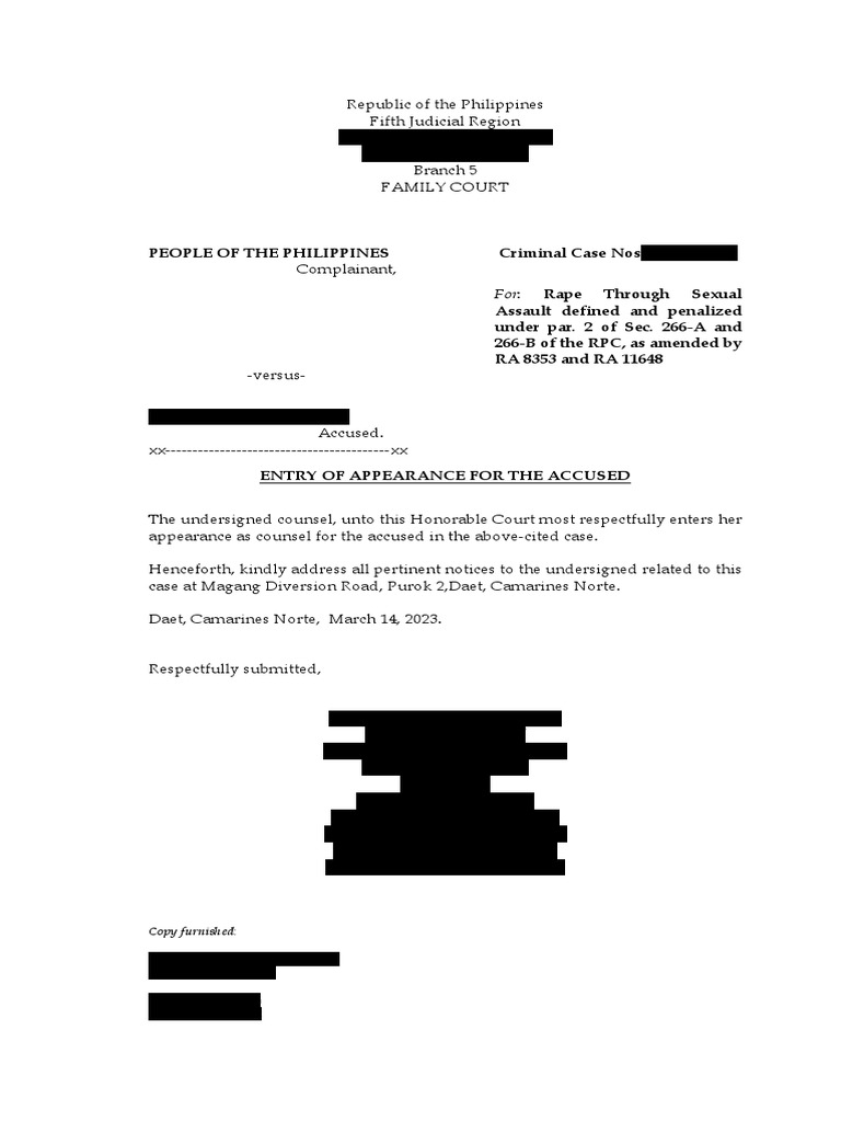Entry of appearance pdf