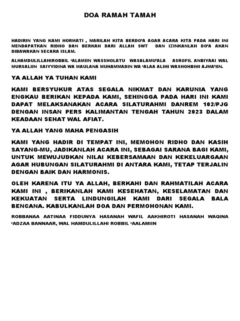 DOA RAMAH TAMAH PDF