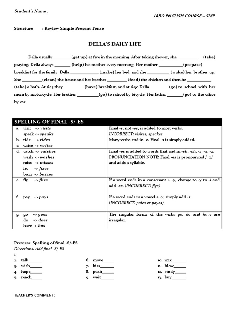 Latihan Simple Present Continuous
