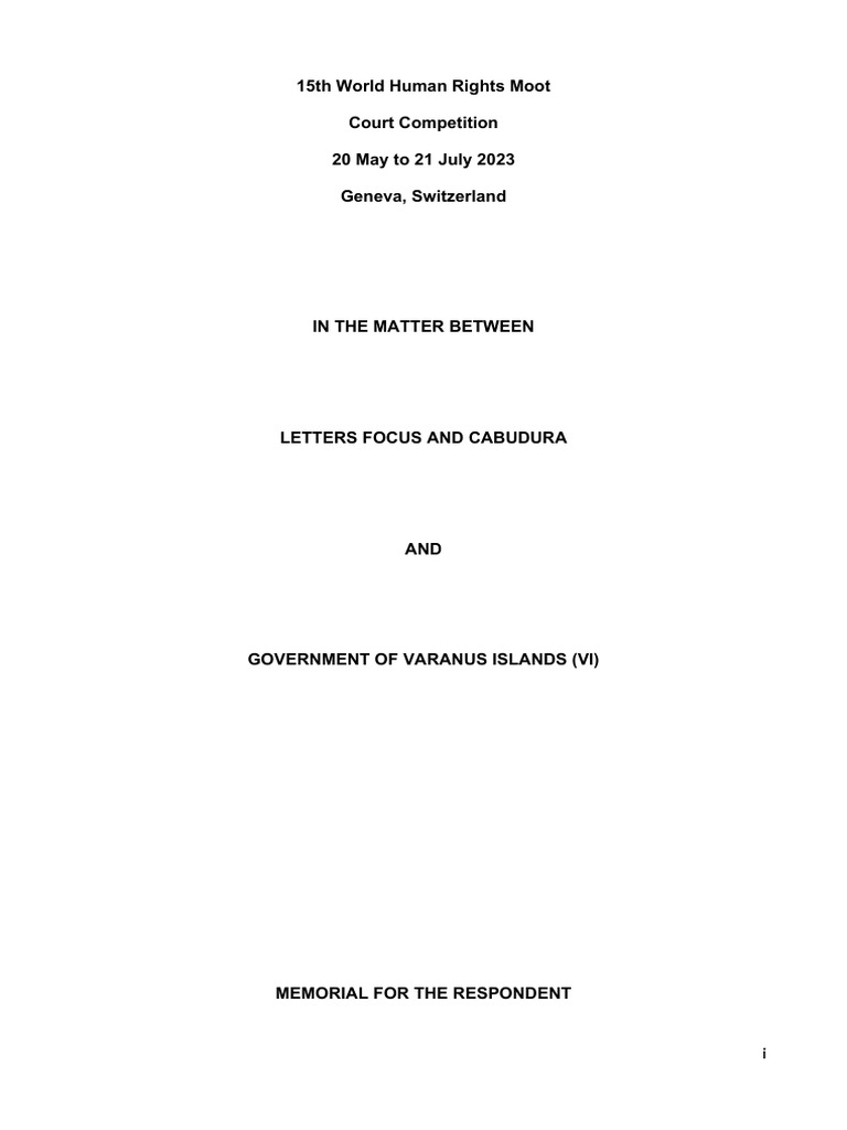 Respondent | PDF | Human Rights | International Human Rights Law
