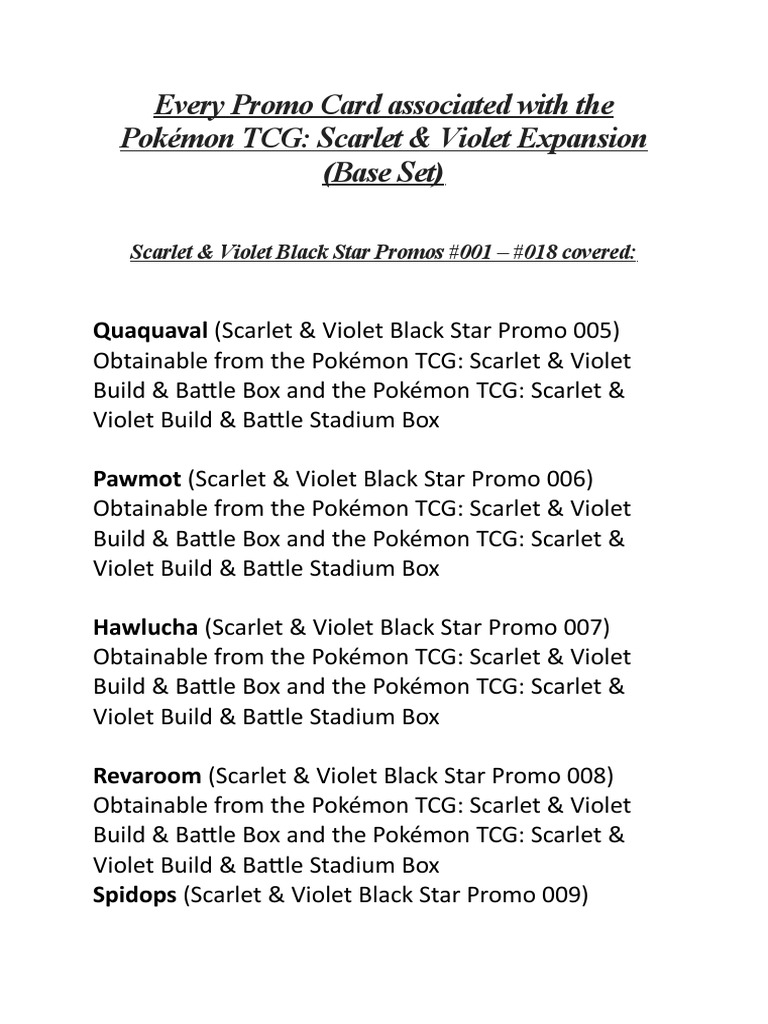 pokemon scarlet and violet promo card list & Pokemon TCG Scarlet/Violet Pikachu Promo