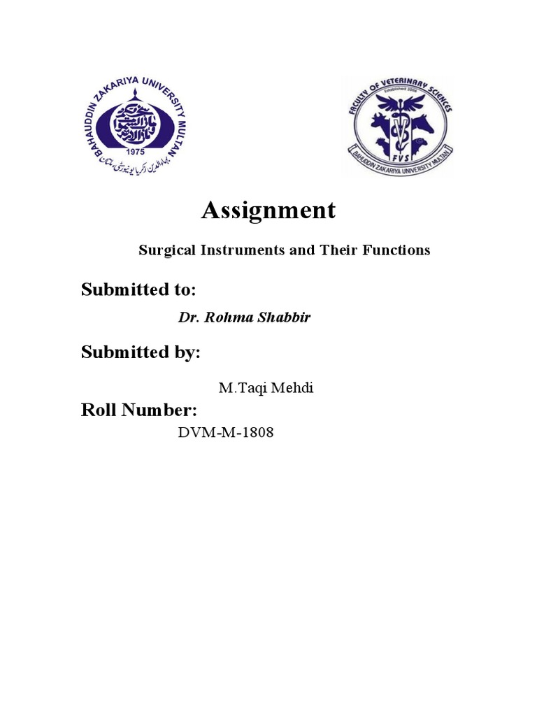 Surgical instruments and their uses PDF Medical Specialties